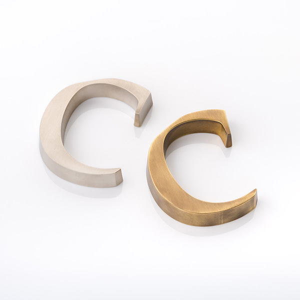 Solid brass door letter (c)