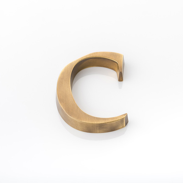 Solid brass door letter (c)