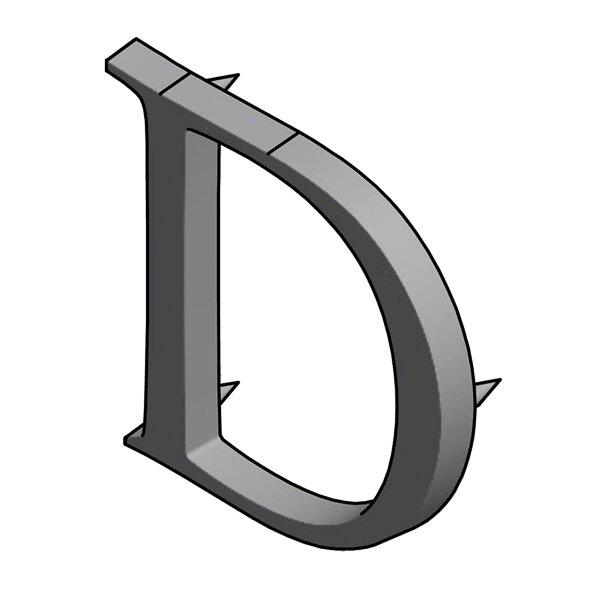 Solid brass door letter (d)