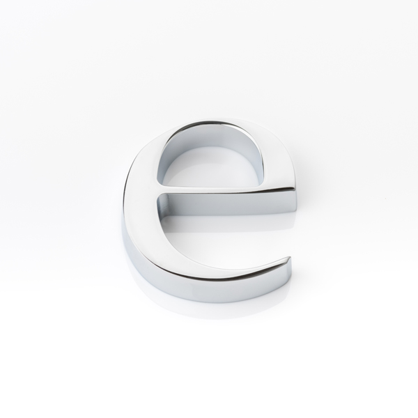 Solid brass door letter (e)
