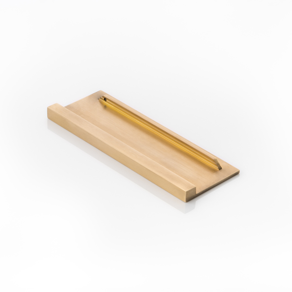 Cube solid brass medium edge pull with concealed fixing