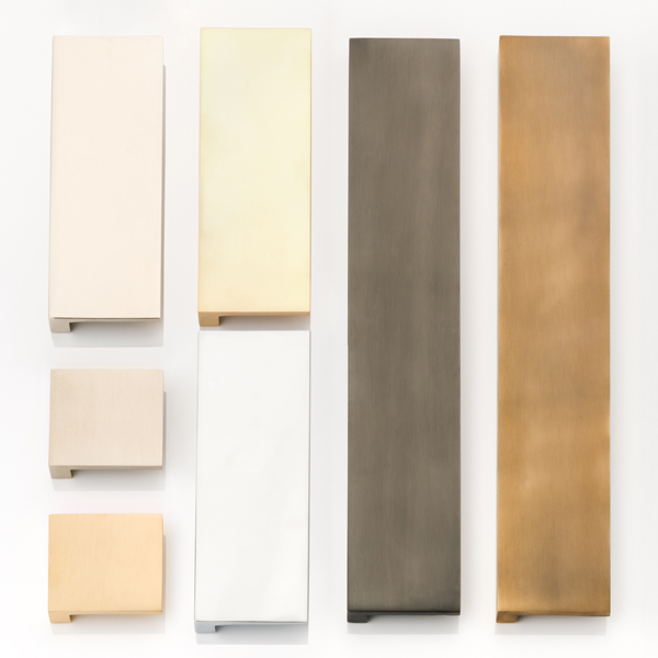 Cube solid brass medium edge pull with concealed fixing