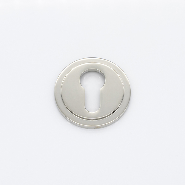 Solid brass euro cylinder profile round stepped escutcheon