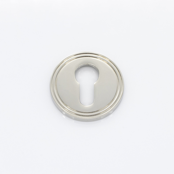 Solid brass euro cylinder profile grooved escutcheon