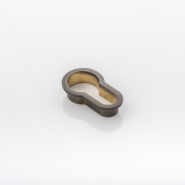 Solid brass euro cylinder profile minimalist escutcheon