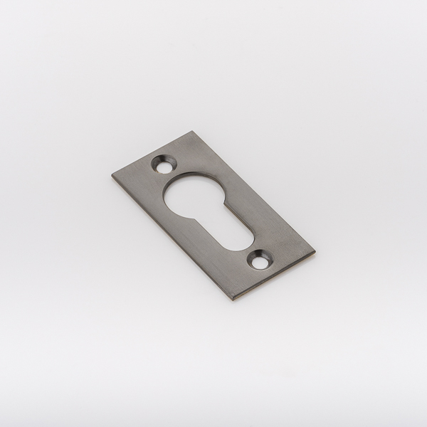 Solid brass euro cylinder profile rectangular escutcheon