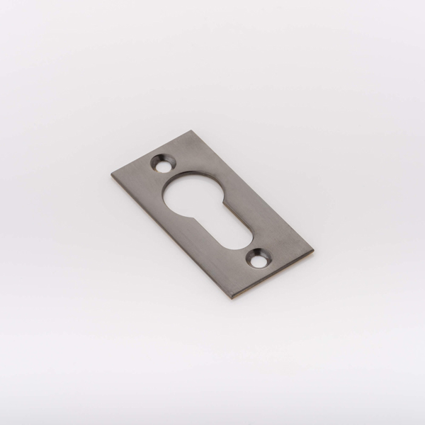 Solid brass euro cylinder profile rectangular escutcheon