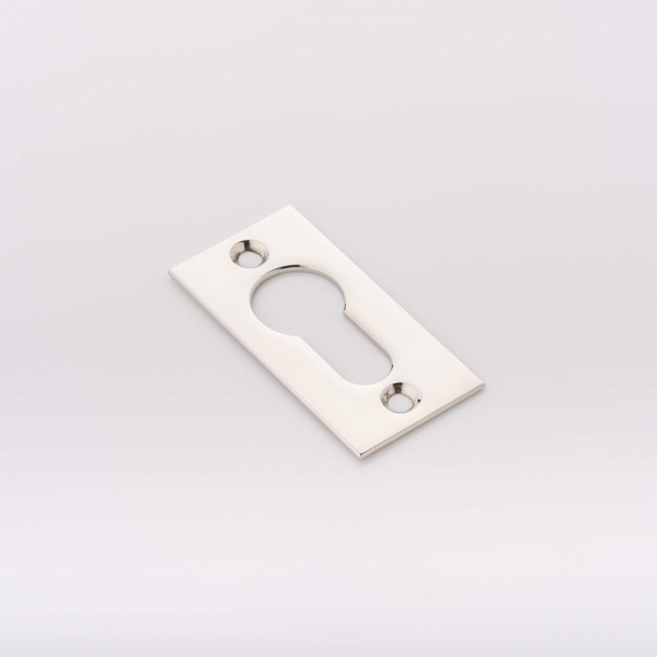 Solid brass euro cylinder profile rectangular escutcheon