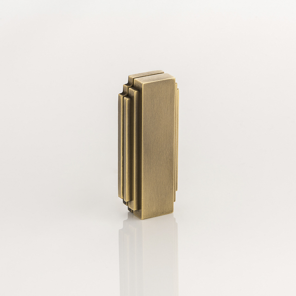Solid brass keyhole profile swing deco escutcheon
