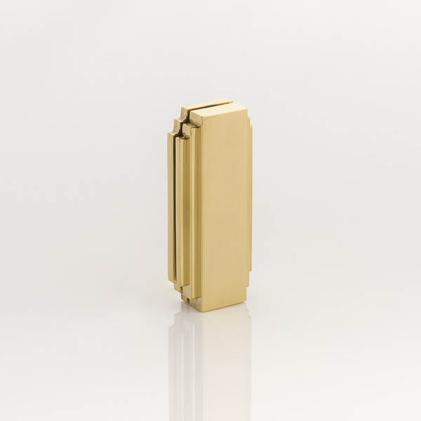 Solid brass keyhole profile swing deco escutcheon
