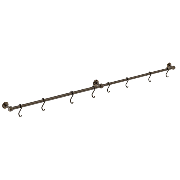 Cotswold pot rail - 1500mm, 10 Hooks, 2 End, 1 Ctr Bkt