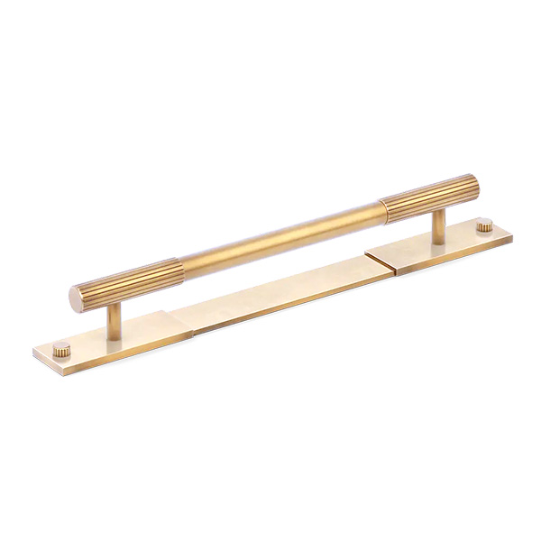 MIX2 Straight Knurl Collection - MIX2 Straight cabinet handle 274mm L with backplate 310mm PL