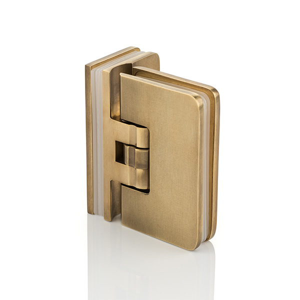Solid brass glass shower door hinge glass to right angle glass