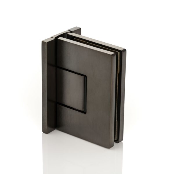 Solid brass glass shower door hinge double flange glass to wall