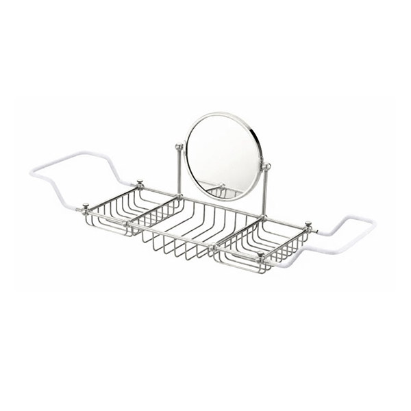 Bathrack with extending arms 725-855mm & fixed vanity mirror