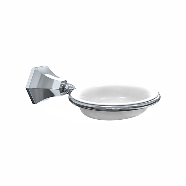 Deco wall-mounted porcelain soap dish and holder