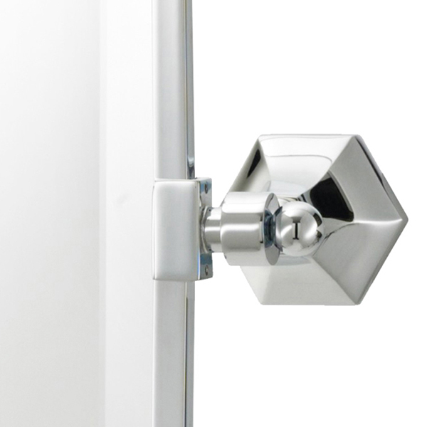 Deco square tilting bathroom mirror with metal frame 508h x 508w (618w incl. brackets)