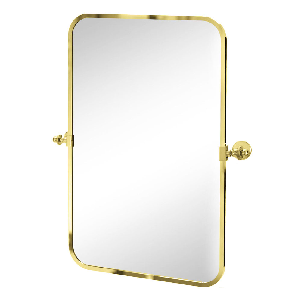 Rectangular tilting bathroom mirror with radius on corners 800h x 508w (612w incl. brackets)