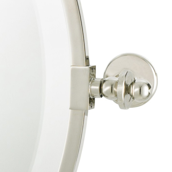 Square tilting bathroom mirror with metal frame 508h x 508w (618w incl. brackets)