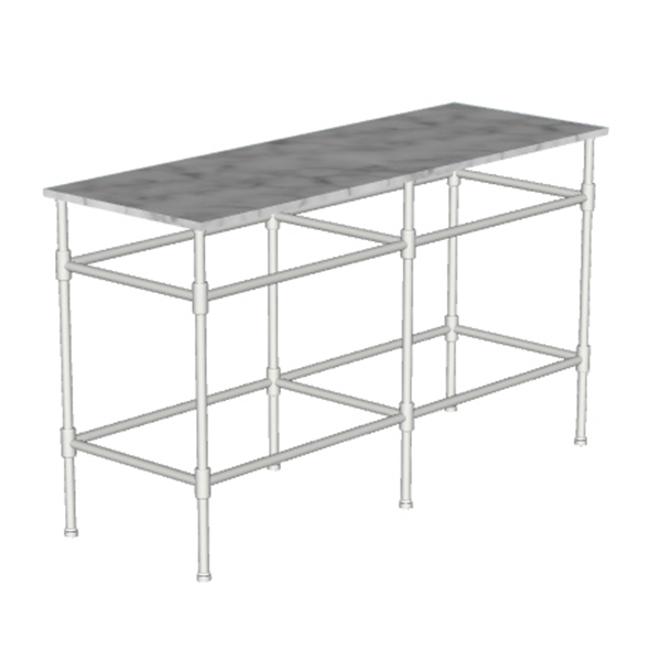 Contemporary 6 leg double freestanding basin stand for benchtop. Stepped feet. W1500 x D480 x H880