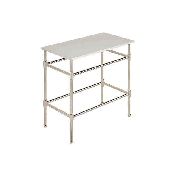 Contemporary 4 leg freestanding basin stand for benchtop. Stepped feet. W750 x D480 x H880