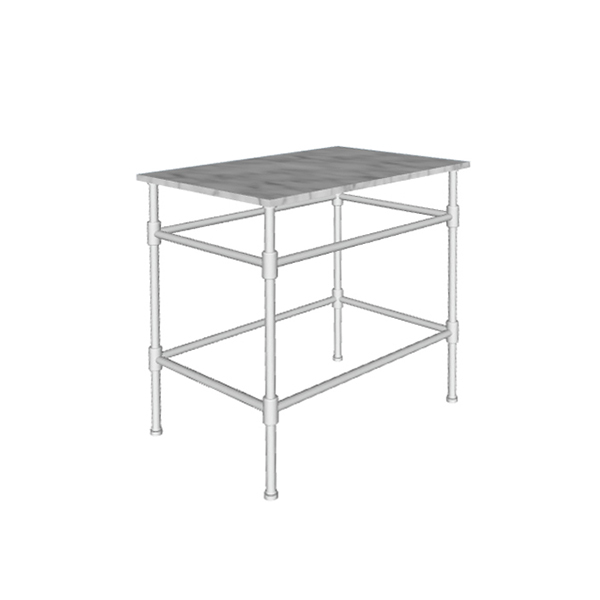 Contemporary 4 leg freestanding basin stand for benchtop. Stepped feet. W750 x D480 x H880
