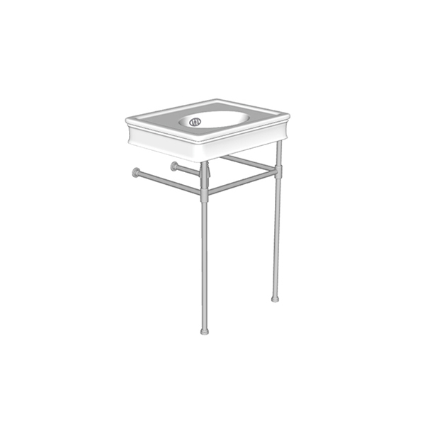 Lonsdale two leg basin stand for 550mm Lonsdale basin. Contemporary joints, stepped feet.