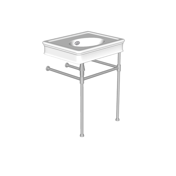 Lonsdale two leg basin stand for 650mm Lonsdale basin. Contemporary joints, stepped feet.