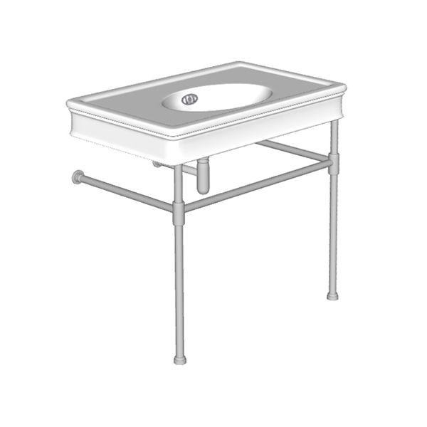 Lonsdale two leg basin stand for 860mm Lonsdale basin. Contemporary joints, stepped feet.