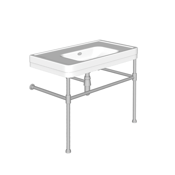 Soho two leg basin stand for 1000mm Soho basin. Contemporary joints, stepped feet.