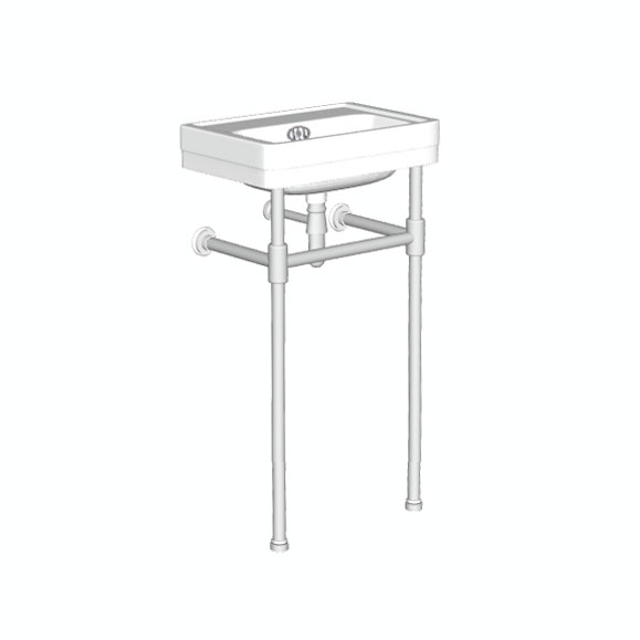 Soho two leg basin stand for 450mm Soho basin. Contemporary joints, stepped feet.