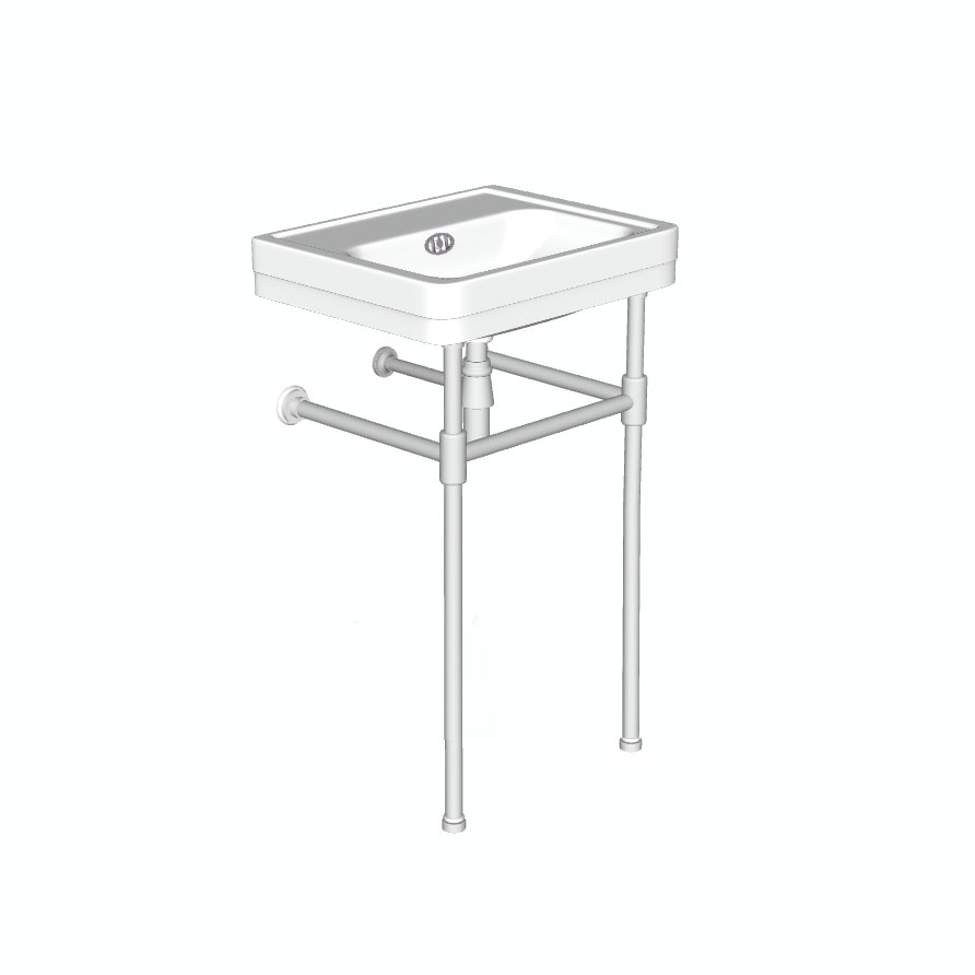 Soho two leg basin stand for 500mm Soho basin. Contemporary joints, stepped feet.