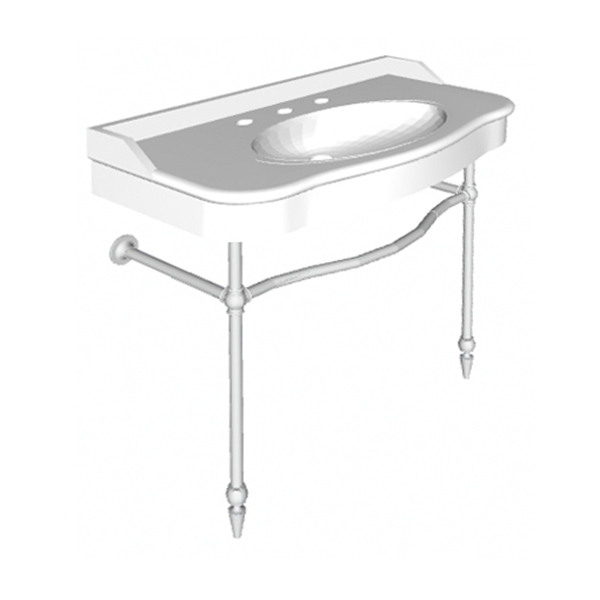 Paris two leg curved basin stand for 1020mm Paris basin. Ornate joints, pointed feet