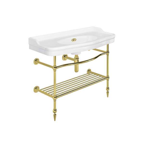 Paris two leg curved basin stand for 1020mm Paris basin. Pointed feet & shelf