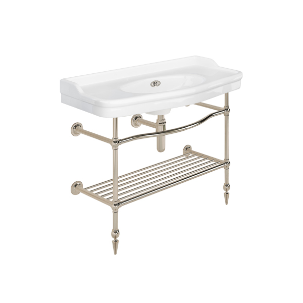 Paris two leg curved basin stand for 1020mm Paris basin. Pointed feet & shelf
