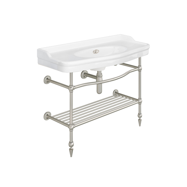 Paris two leg curved basin stand for 1020mm Paris basin. Pointed feet & shelf