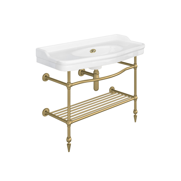 Paris two leg curved basin stand for 1020mm Paris basin. Pointed feet & shelf