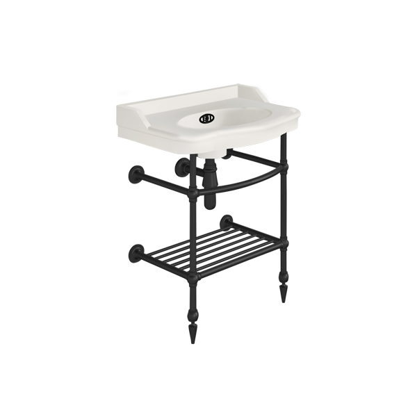 Paris two leg curved basin stand for 650mm Paris basin. Pointed feet & shelf