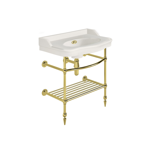 Paris two leg curved basin stand for 760mm Paris basin. Pointed feet & shelf