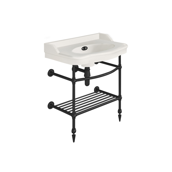 Paris two leg curved basin stand for 760mm Paris basin. Pointed feet & shelf