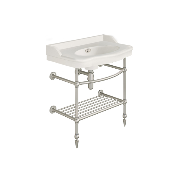 Paris two leg curved basin stand for 760mm Paris basin. Pointed feet & shelf