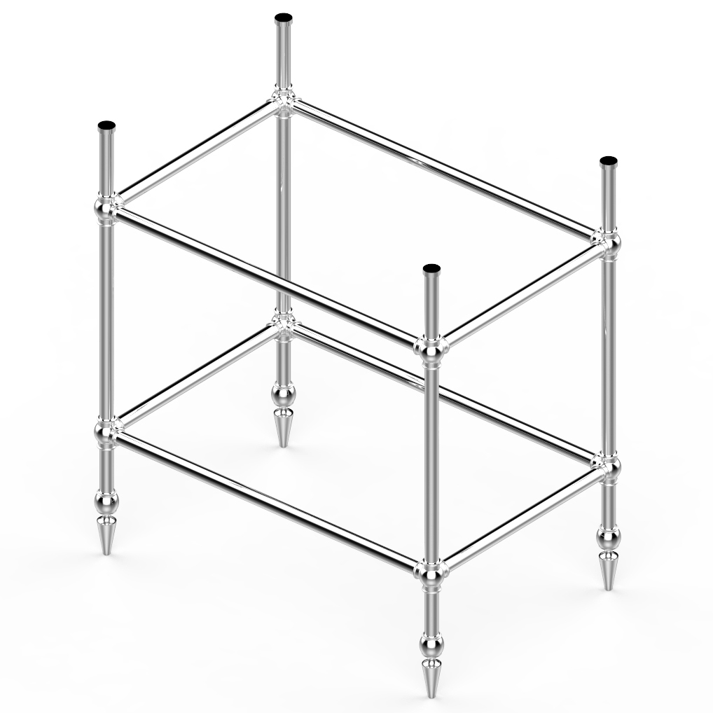 Ornate 4 leg freestanding basin stand for benchtop. Pointed feet W750 x D480 x H880 