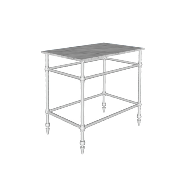 Ornate 4 leg freestanding basin stand for benchtop. Pointed feet. W750 x D480 x H880