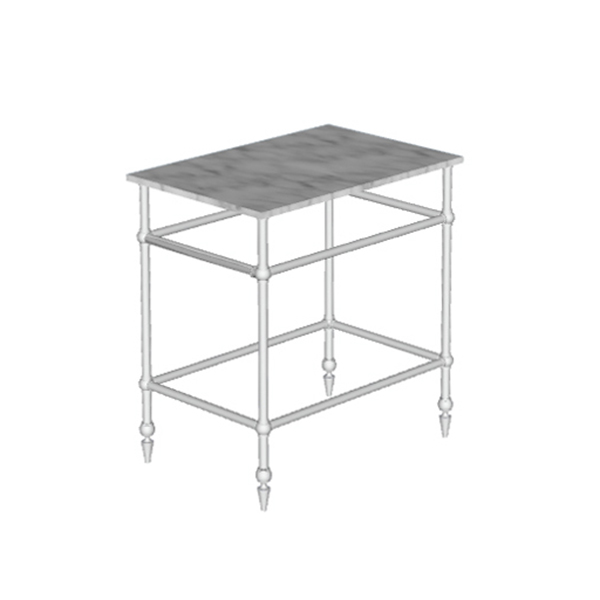 Traditional 4 leg freestanding basin stand for benchtop. Pointed feet. W750 x D480 x H880