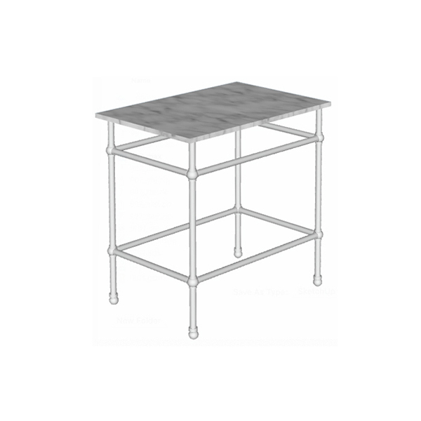 Traditional 4 leg freestanding basin stand for benchtop. Ball feet. W750 x D480 x H880