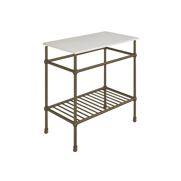 Traditional 4 leg freestanding basin stand for benchtop. Ball feet & shelf. W750 x D480 x H880