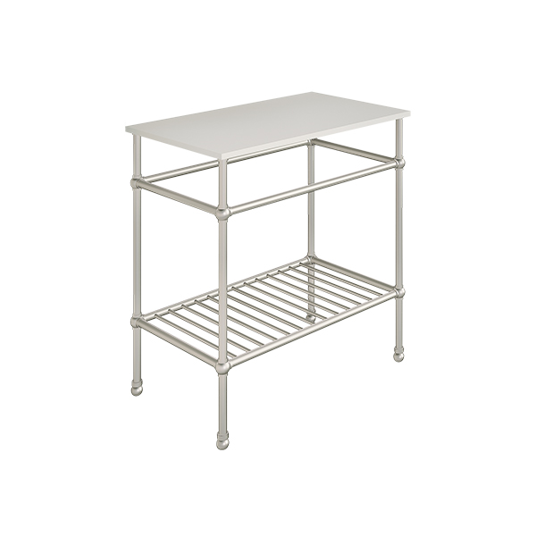 Traditional 4 leg freestanding basin stand for benchtop. Ball feet & shelf. W750 x D480 x H880