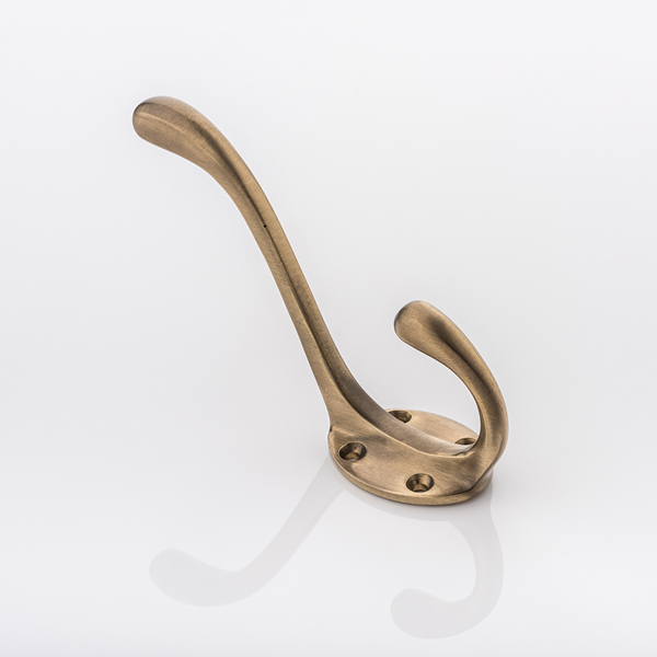 Old Vic solid brass double hook 