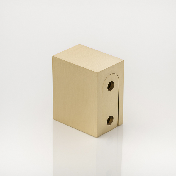 Solid brass rectangular hanging rail end bracket