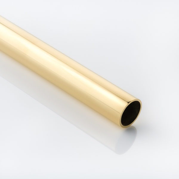Solid brass round hanging rail